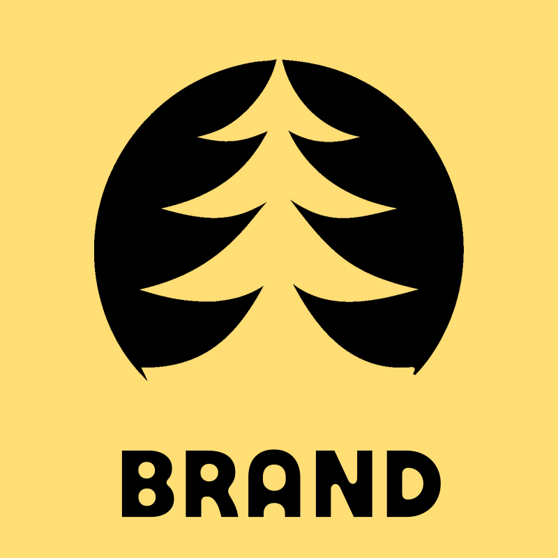 Negative Space Circle Pine Tree Emblem preview