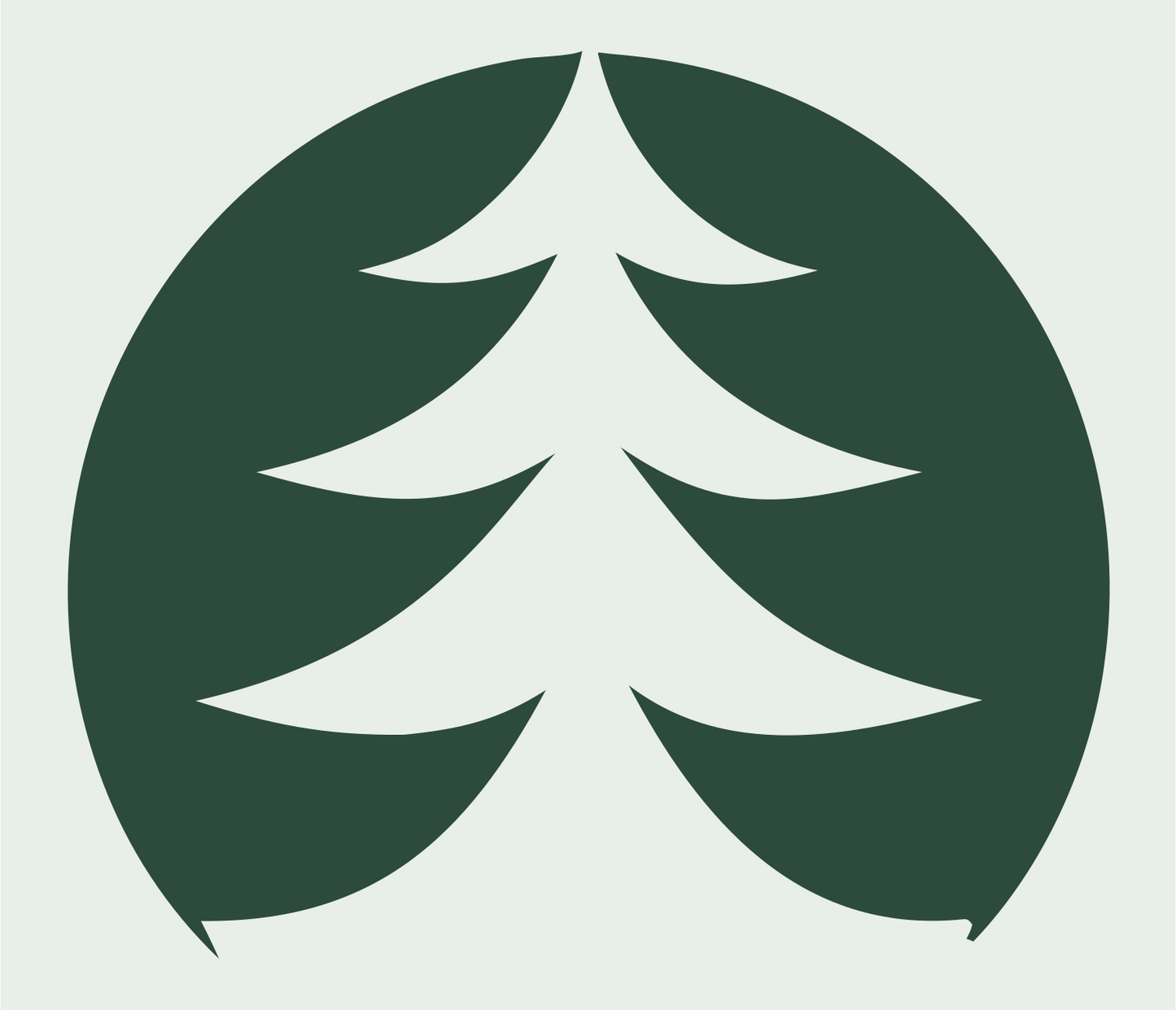 Negative Space Circle Pine Tree Emblem #e8efe9/#2d4a3e