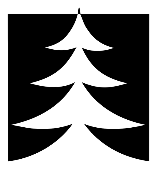 Negative Space Swooping Evergreen Square Mark