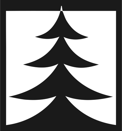 Negative Space Swooping Evergreen Square Mark #1a1a1a/#ffffff