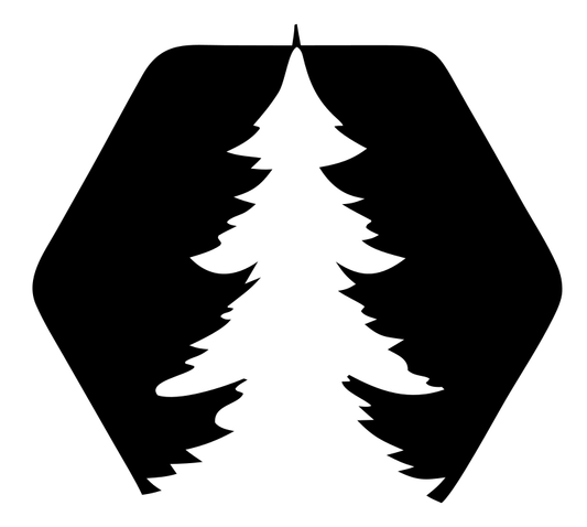 Negative Space Hexagon Evergreen Forest Badge