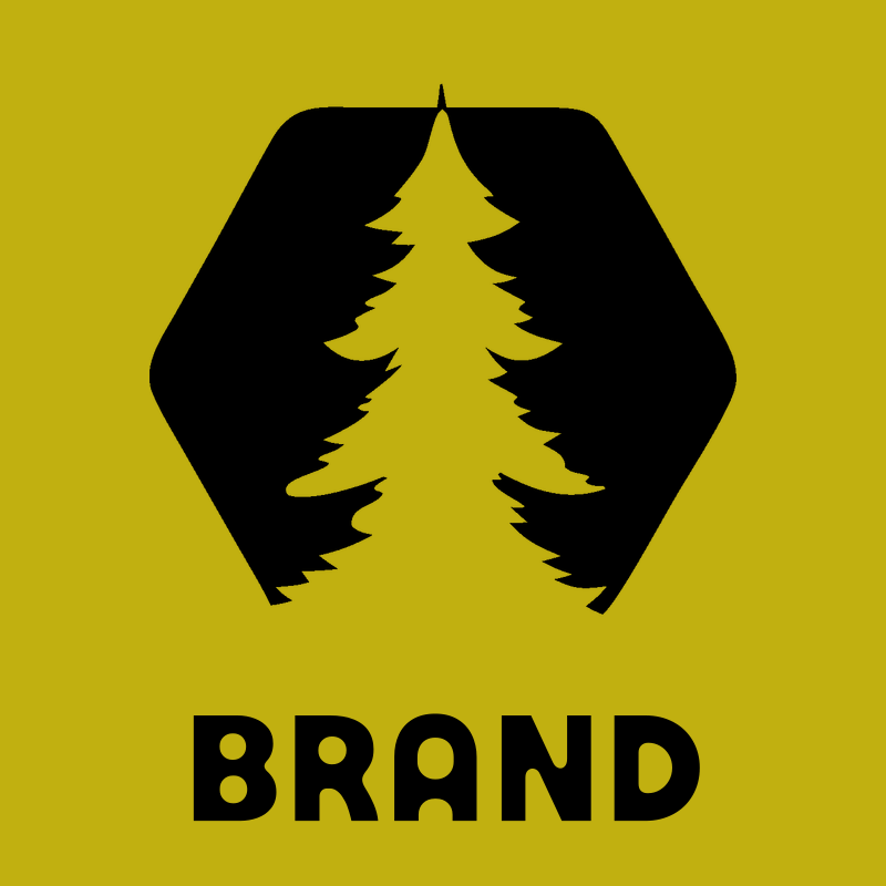 Negative Space Hexagon Evergreen Forest Badge preview