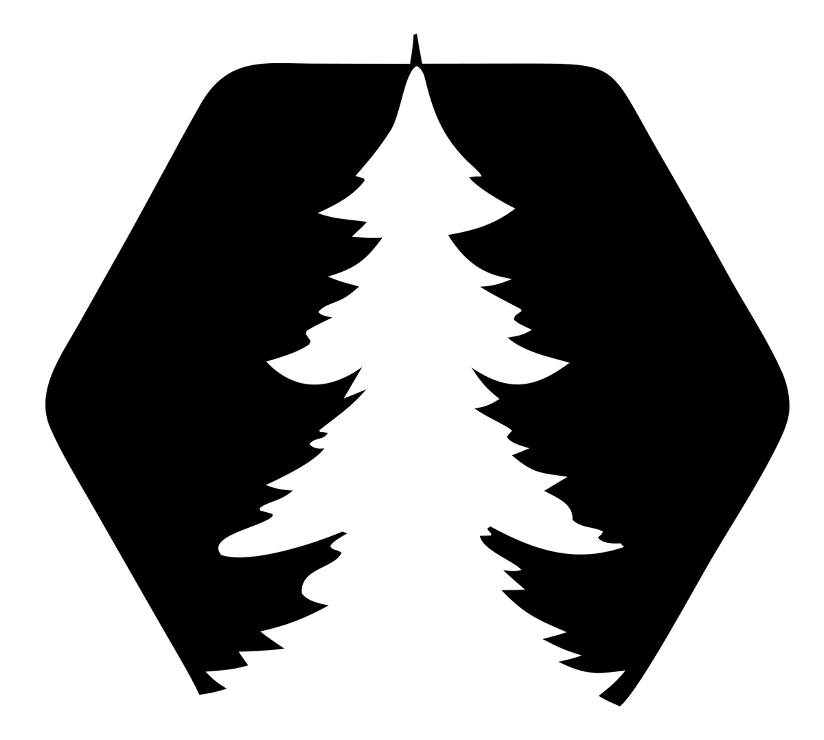 Negative Space Hexagon Evergreen Forest Badge #ffffff/#000000