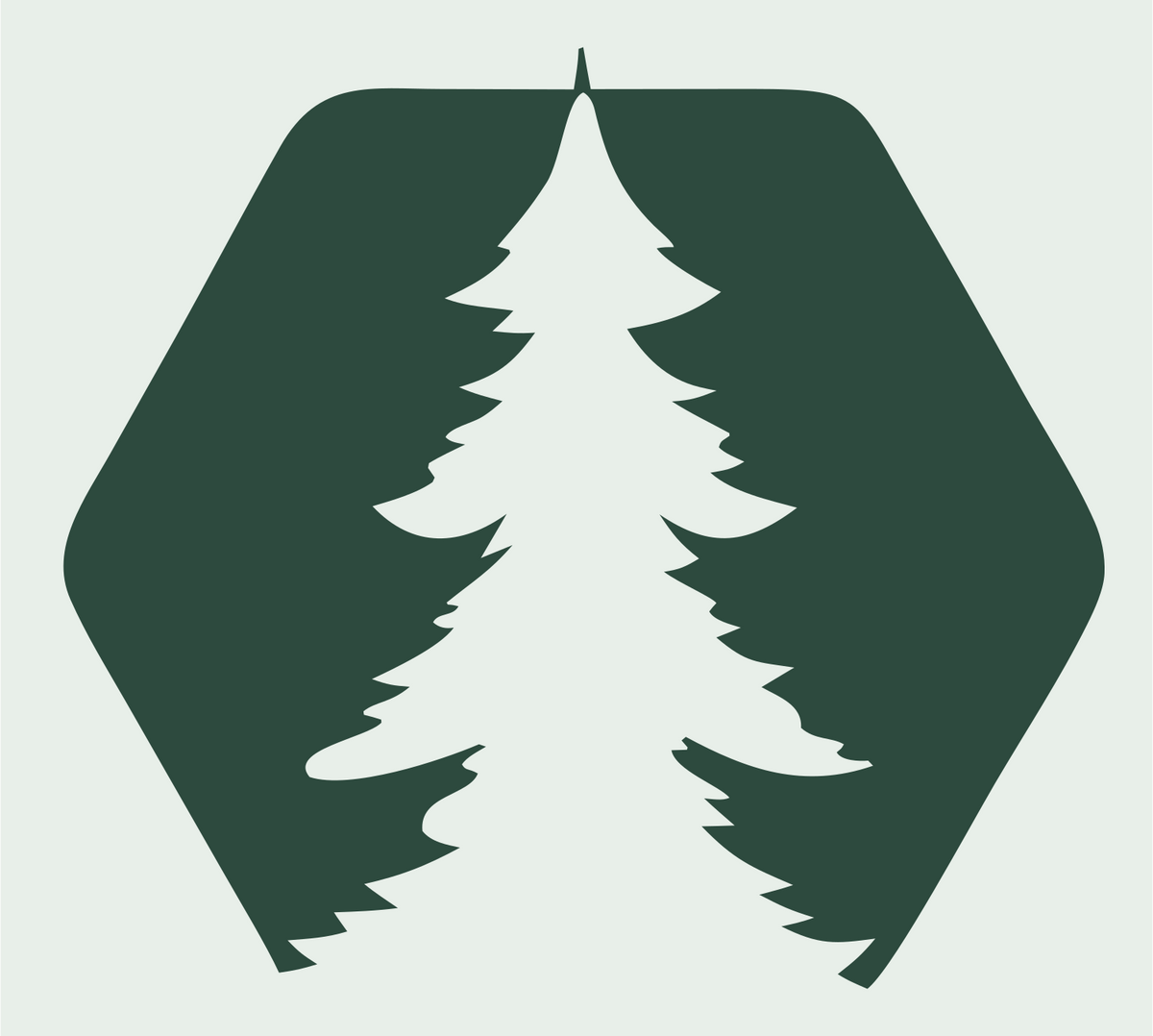 Negative Space Hexagon Evergreen Forest Badge #e8efe9/#2d4a3e