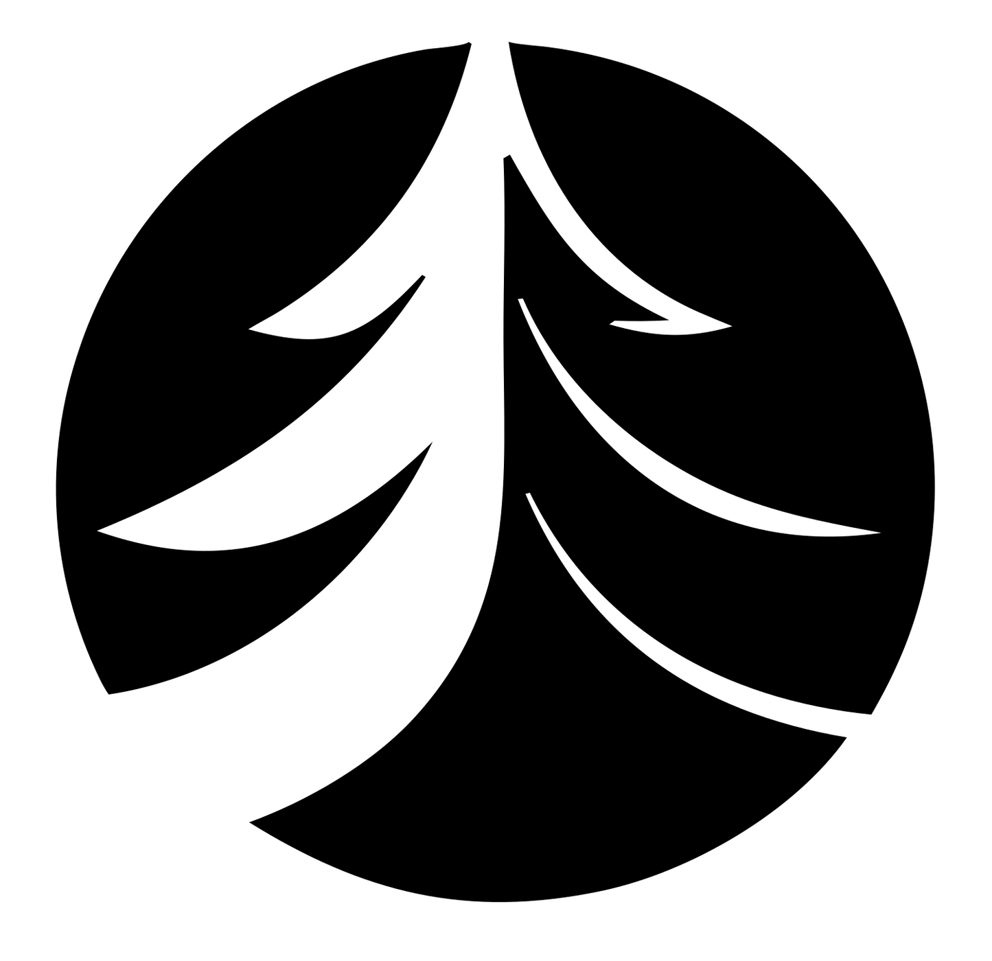 Negative Space Sweeping Branches Pine Crest #ffffff/#000000