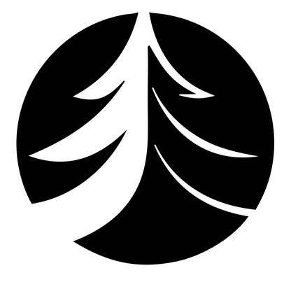 Negative Space Sweeping Branches Pine Crest #ffffff/#000000