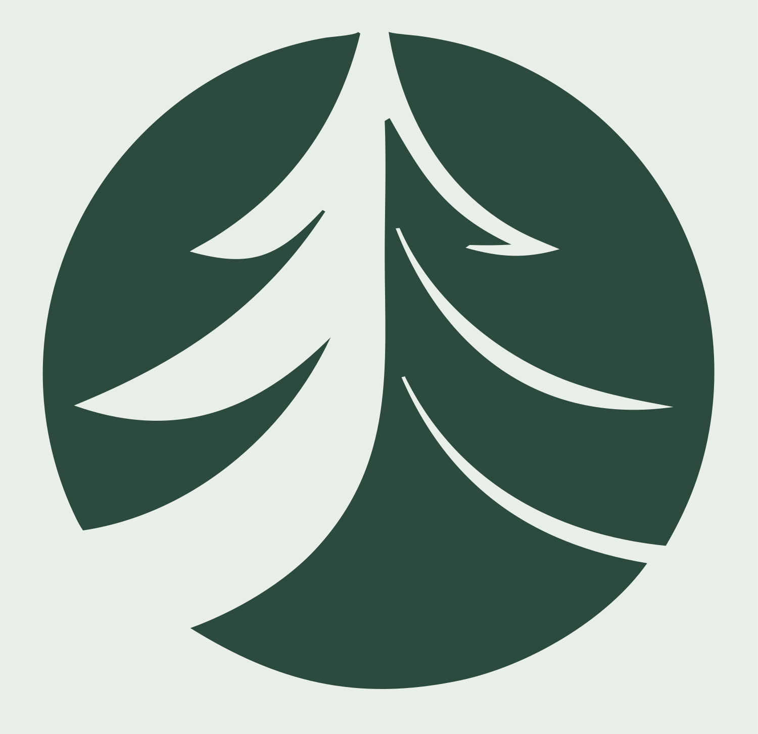 Negative Space Sweeping Branches Pine Crest #e8efe9/#2d4a3e