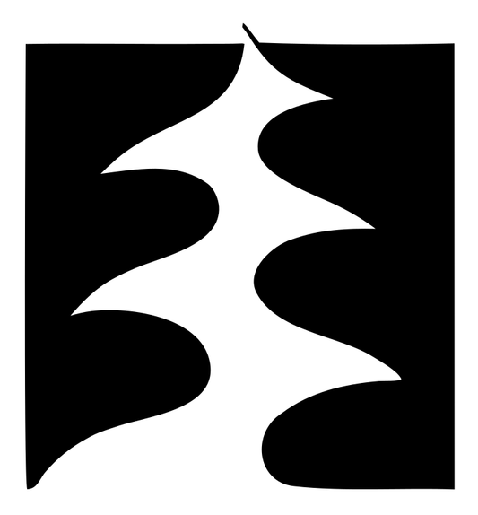 Negative Space Cutout Evergreen Tree Icon