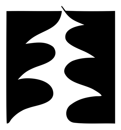 Negative Space Cutout Evergreen Tree Icon #ffffff/#000000