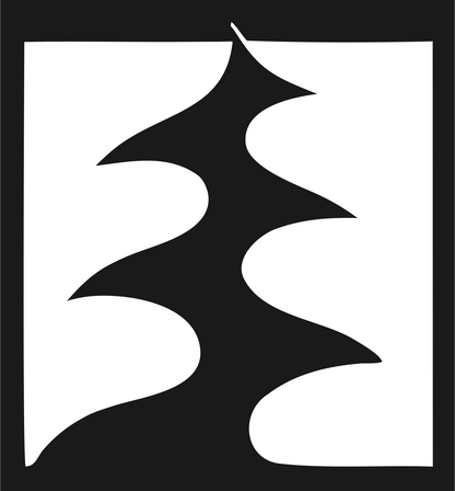 Negative Space Cutout Evergreen Tree Icon #1a1a1a/#ffffff