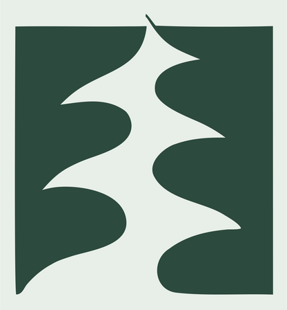 Negative Space Cutout Evergreen Tree Icon #e8efe9/#2d4a3e
