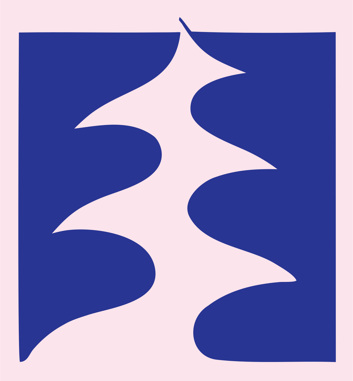 Negative Space Cutout Evergreen Tree Icon #fce4ec/#283593