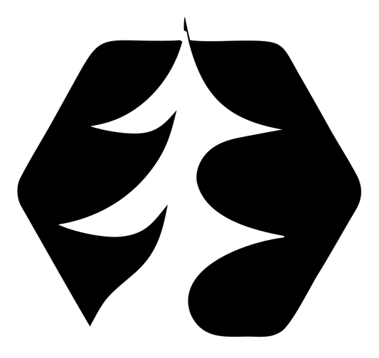 Negative Space Hexagon Pine Tree Mark