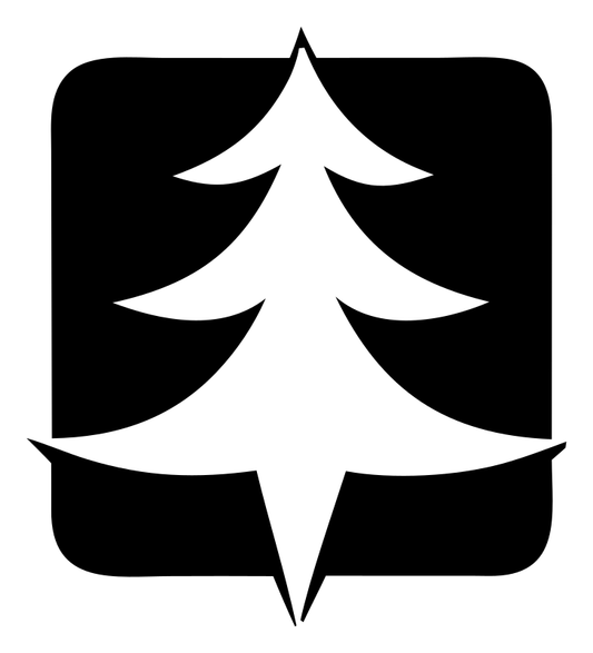 Negative Space Rounded Square Pine Tree Badge