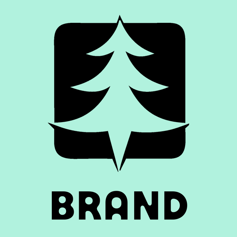 Negative Space Rounded Square Pine Tree Badge preview