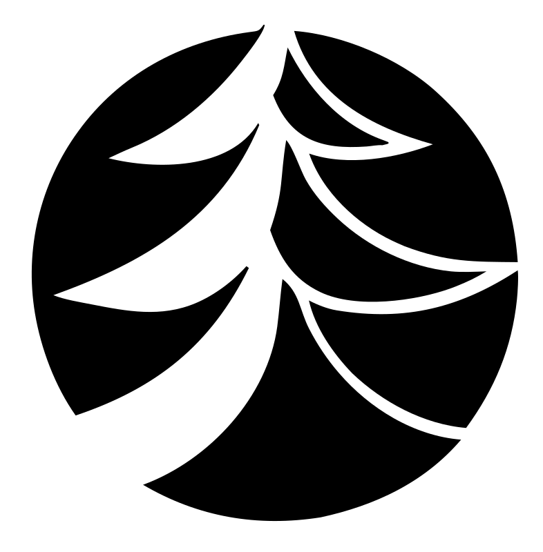 Negative Space Layered Boughs Pine Circle Mark