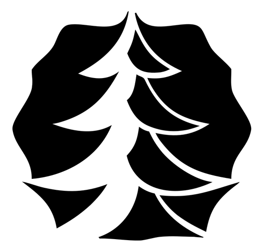 Negative Space Silhouette Pine Blob Mark