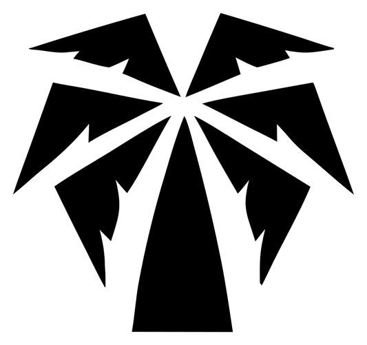 Jagged Burst Frond Palm Tree Emblem