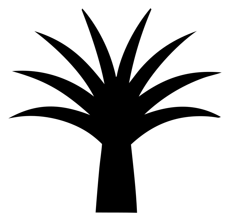 Palm Frond Radiating Tropical Icon