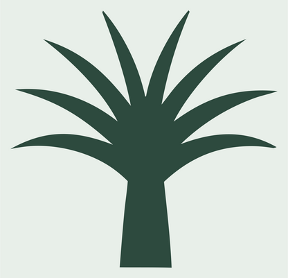 Palm Frond Radiating Tropical Icon #e8efe9/#2d4a3e