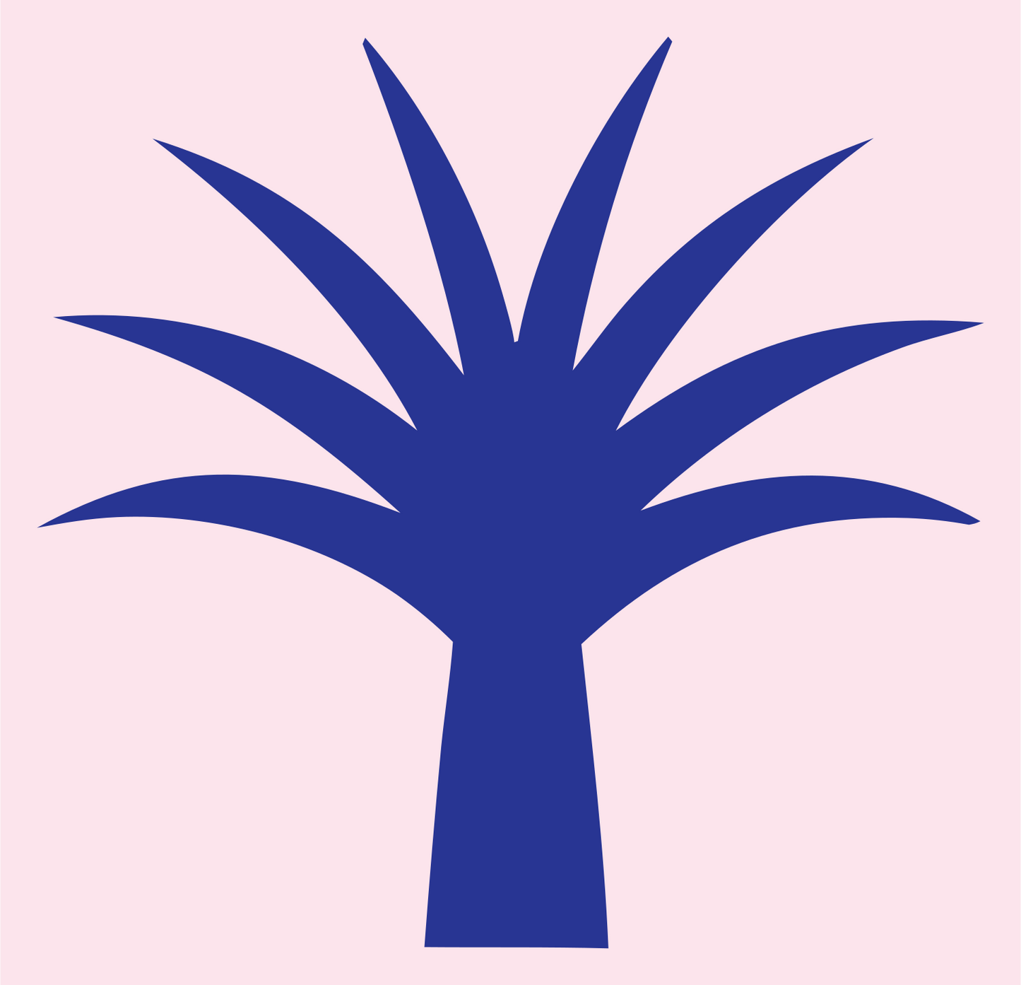 Palm Frond Radiating Tropical Icon #fce4ec/#283593