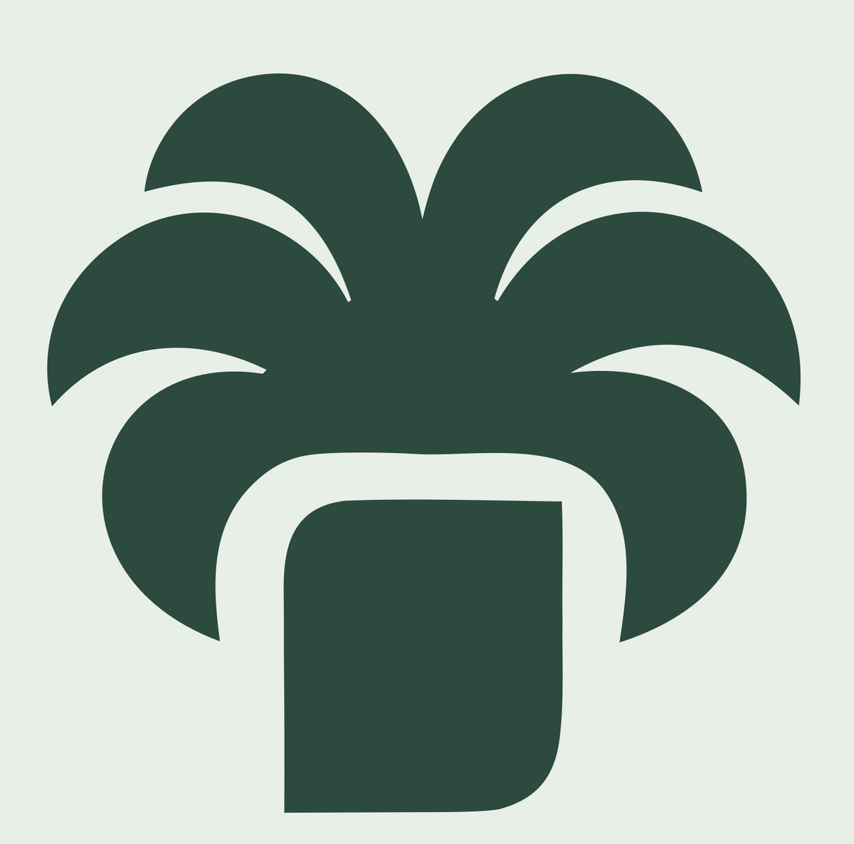 Bold Potted Tropical Palm Tree Badge #e8efe9/#2d4a3e