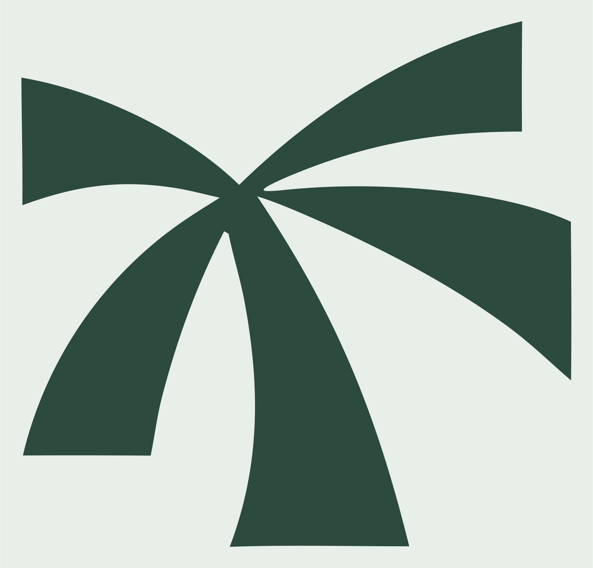 Bold Palm Tree Mark #e8efe9/#2d4a3e