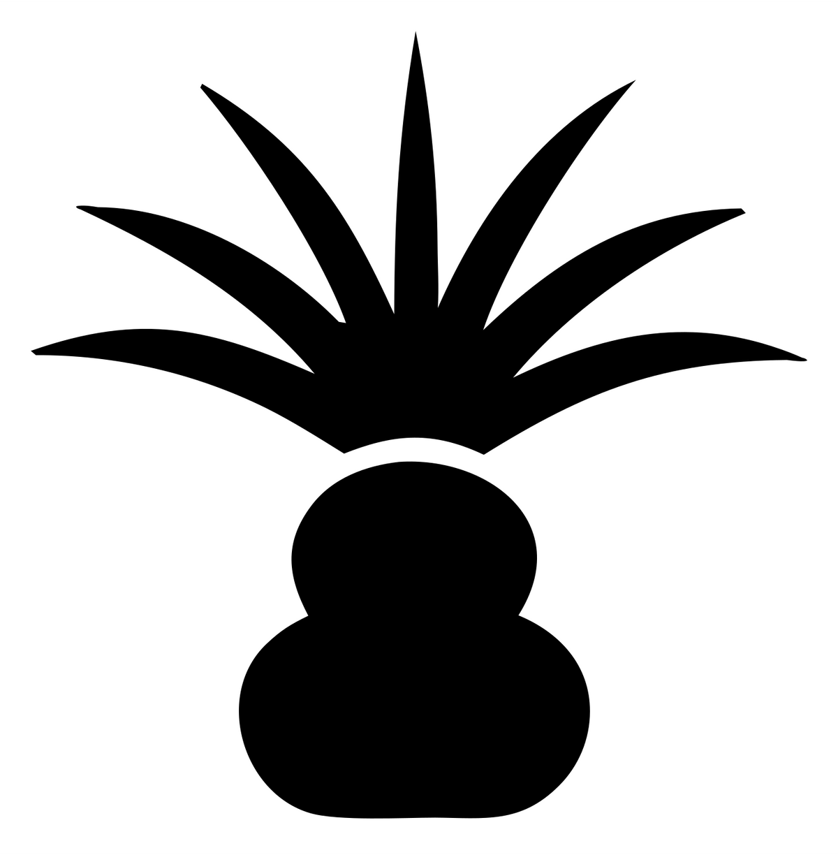 Bold Palm Leaf Crest #ffffff/#000000