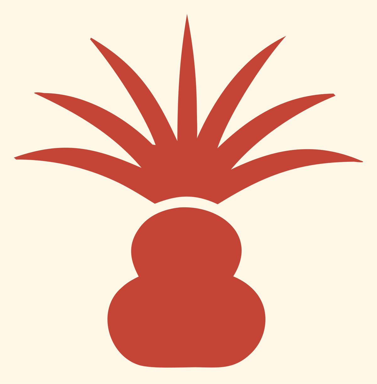 Bold Palm Leaf Crest #fff8e7/#c44536
