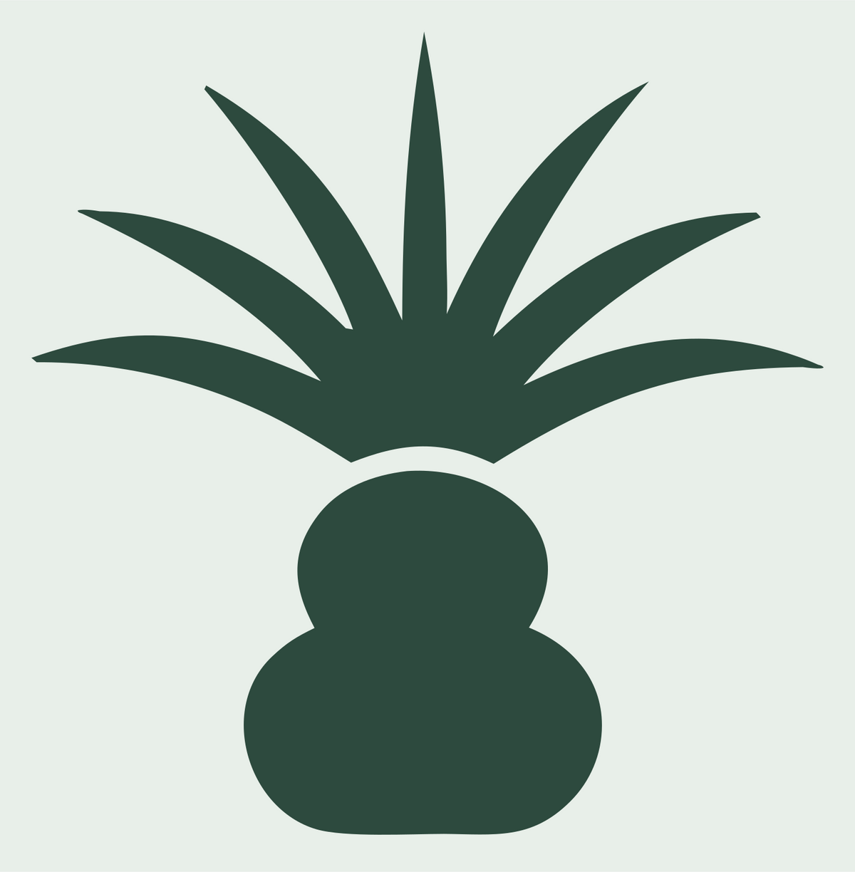 Bold Palm Leaf Crest #e8efe9/#2d4a3e