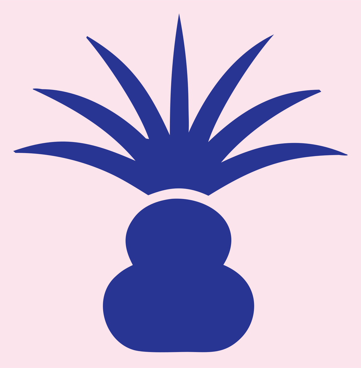 Bold Palm Leaf Crest #fce4ec/#283593