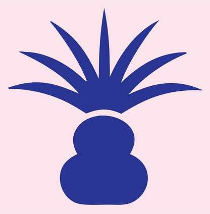 Bold Palm Leaf Crest #fce4ec/#283593
