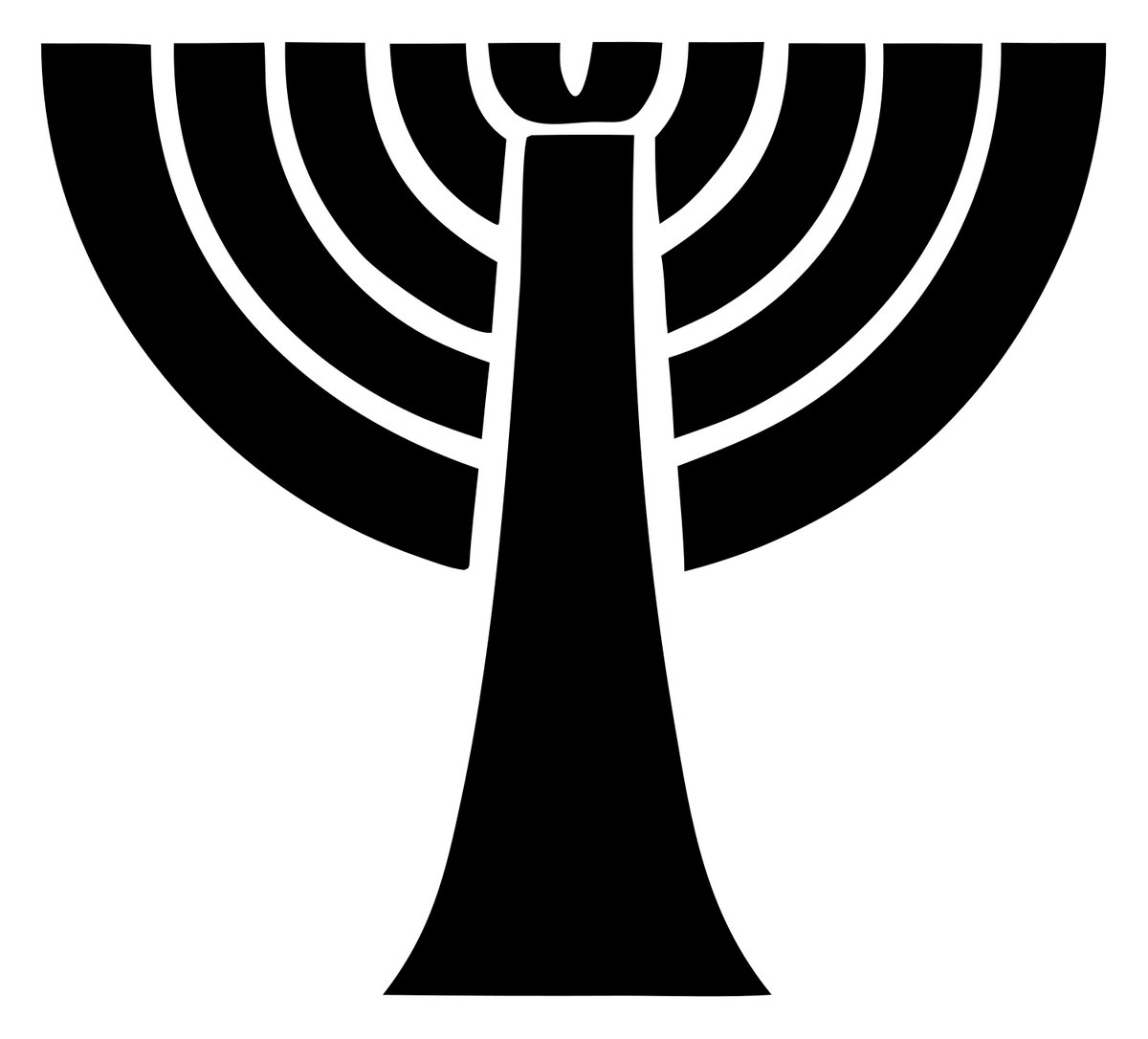 Bold Concentric Signal Wave Palm Icon #ffffff/#000000
