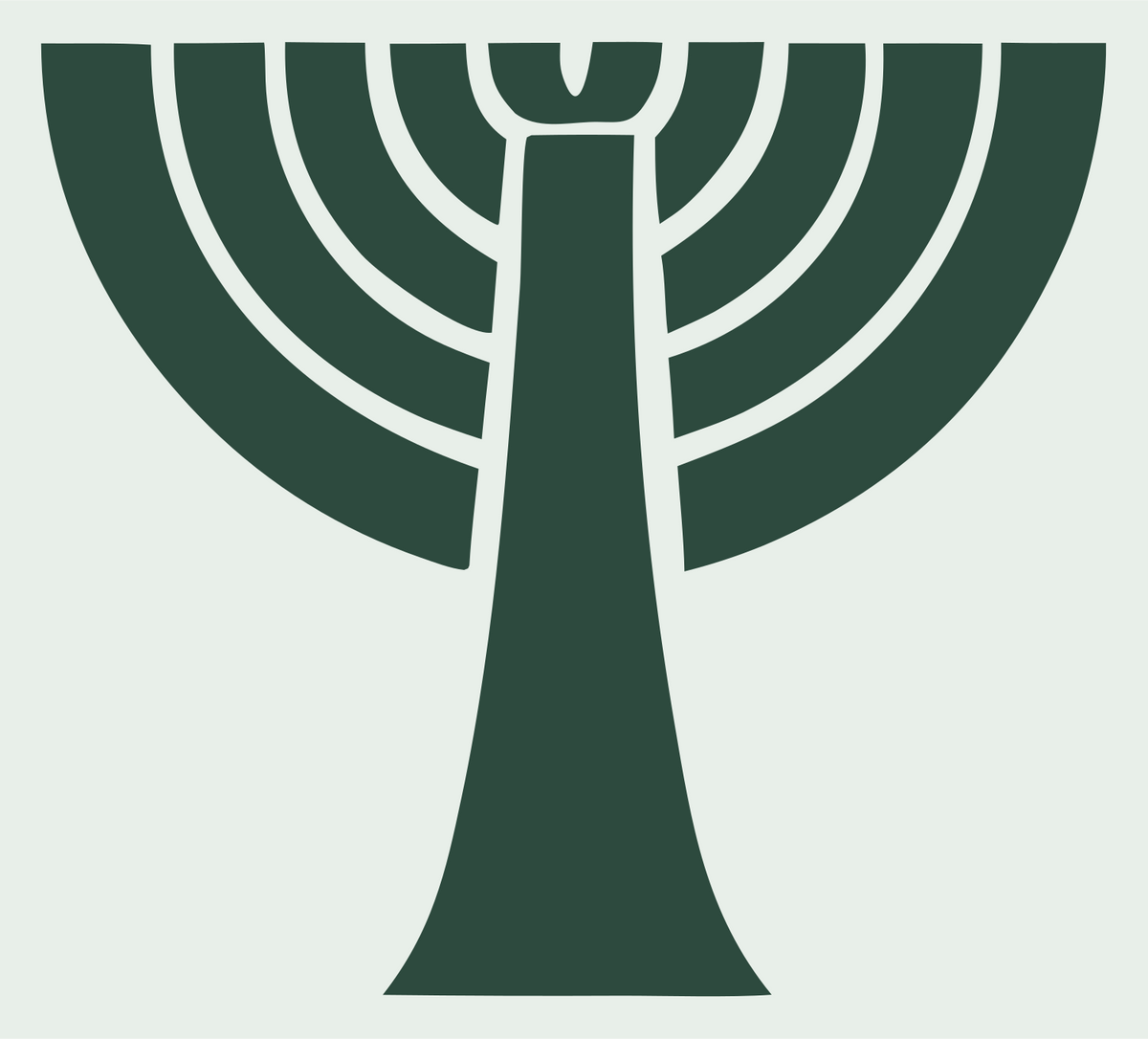 Bold Concentric Signal Wave Palm Icon #e8efe9/#2d4a3e