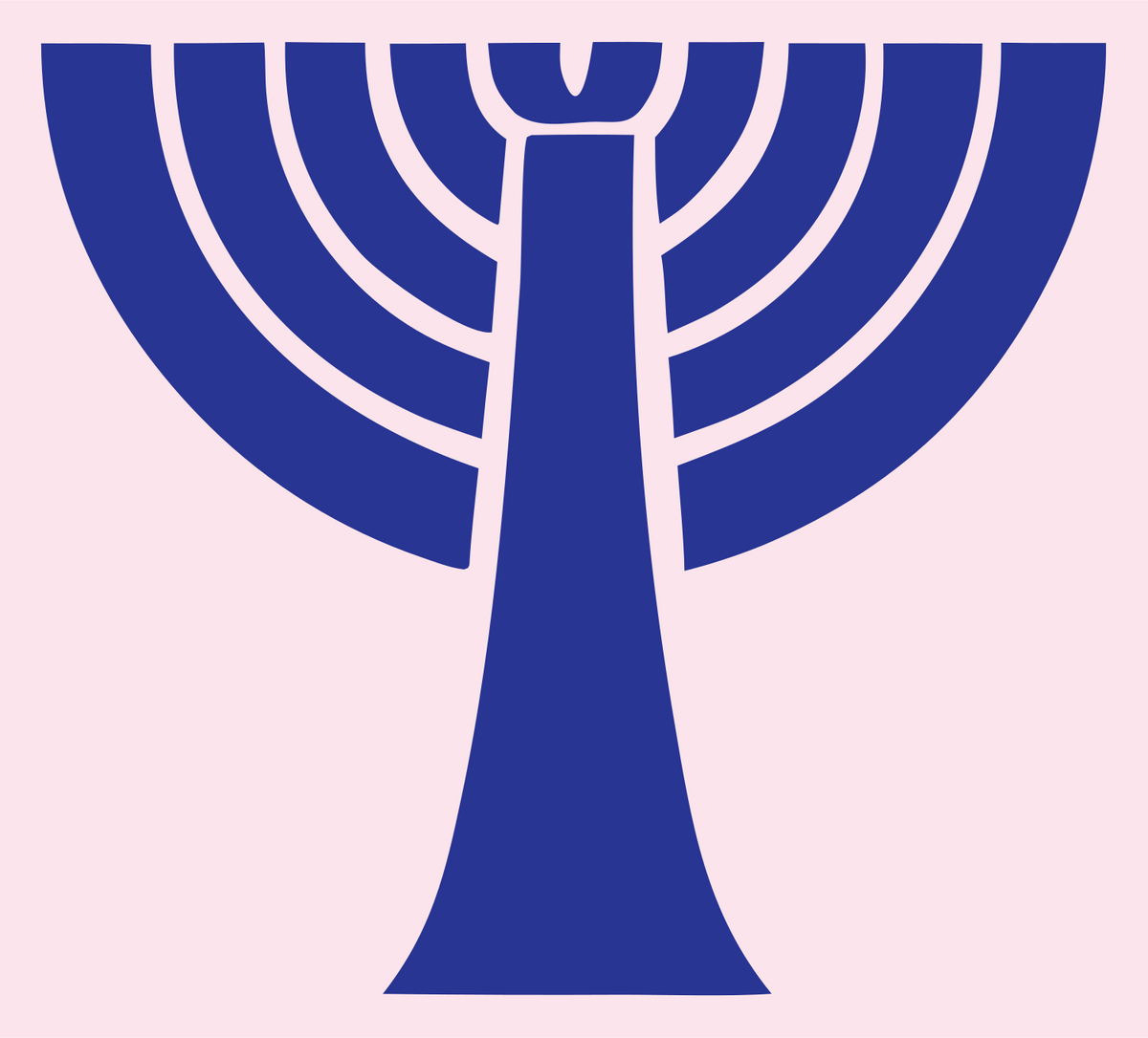 Bold Concentric Signal Wave Palm Icon #fce4ec/#283593