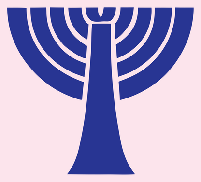 Bold Concentric Signal Wave Palm Icon #fce4ec/#283593