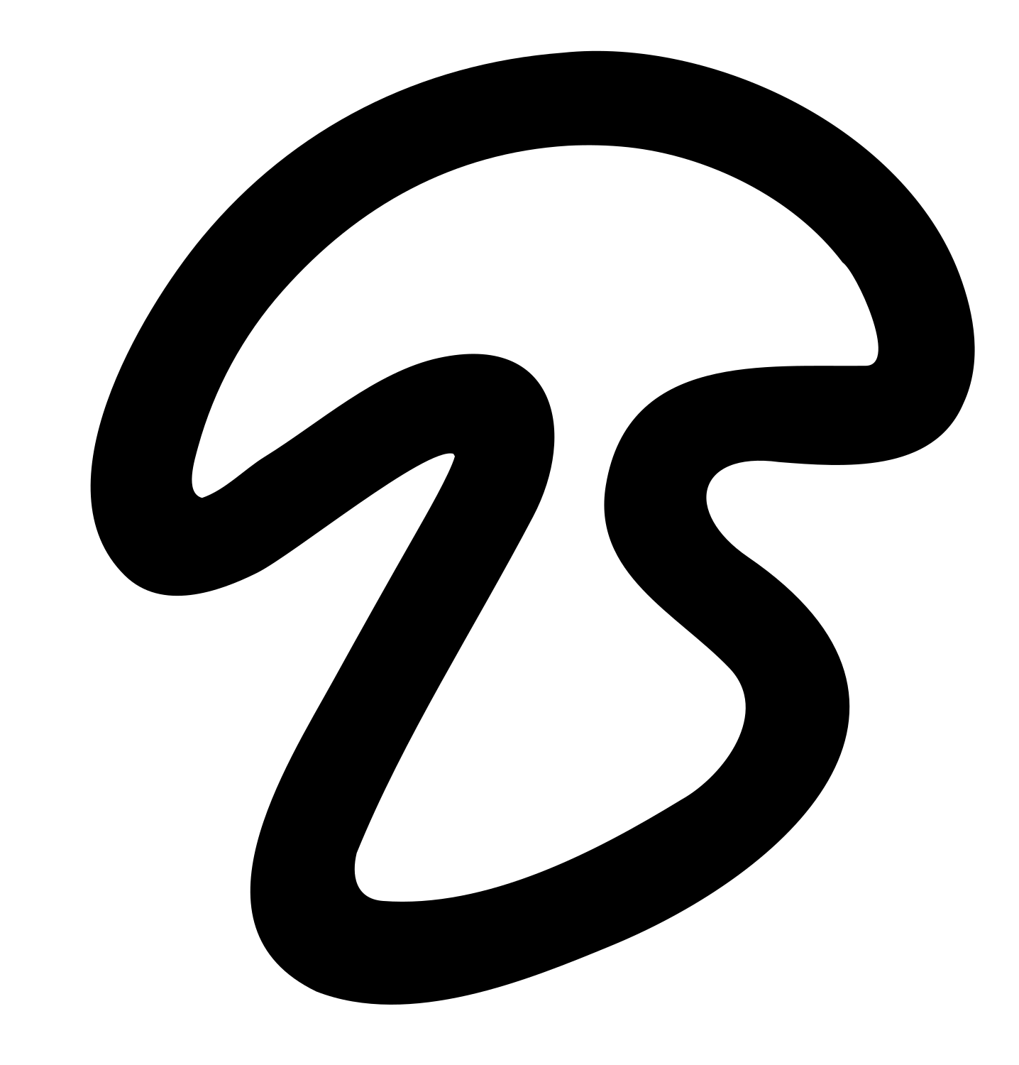 Monoline Flowing Single Mushroom Mark #ffffff/#000000