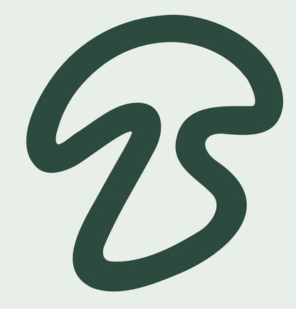 Monoline Flowing Single Mushroom Mark #e8efe9/#2d4a3e
