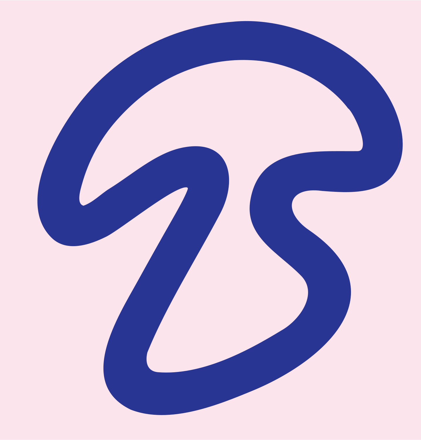 Monoline Flowing Single Mushroom Mark #fce4ec/#283593