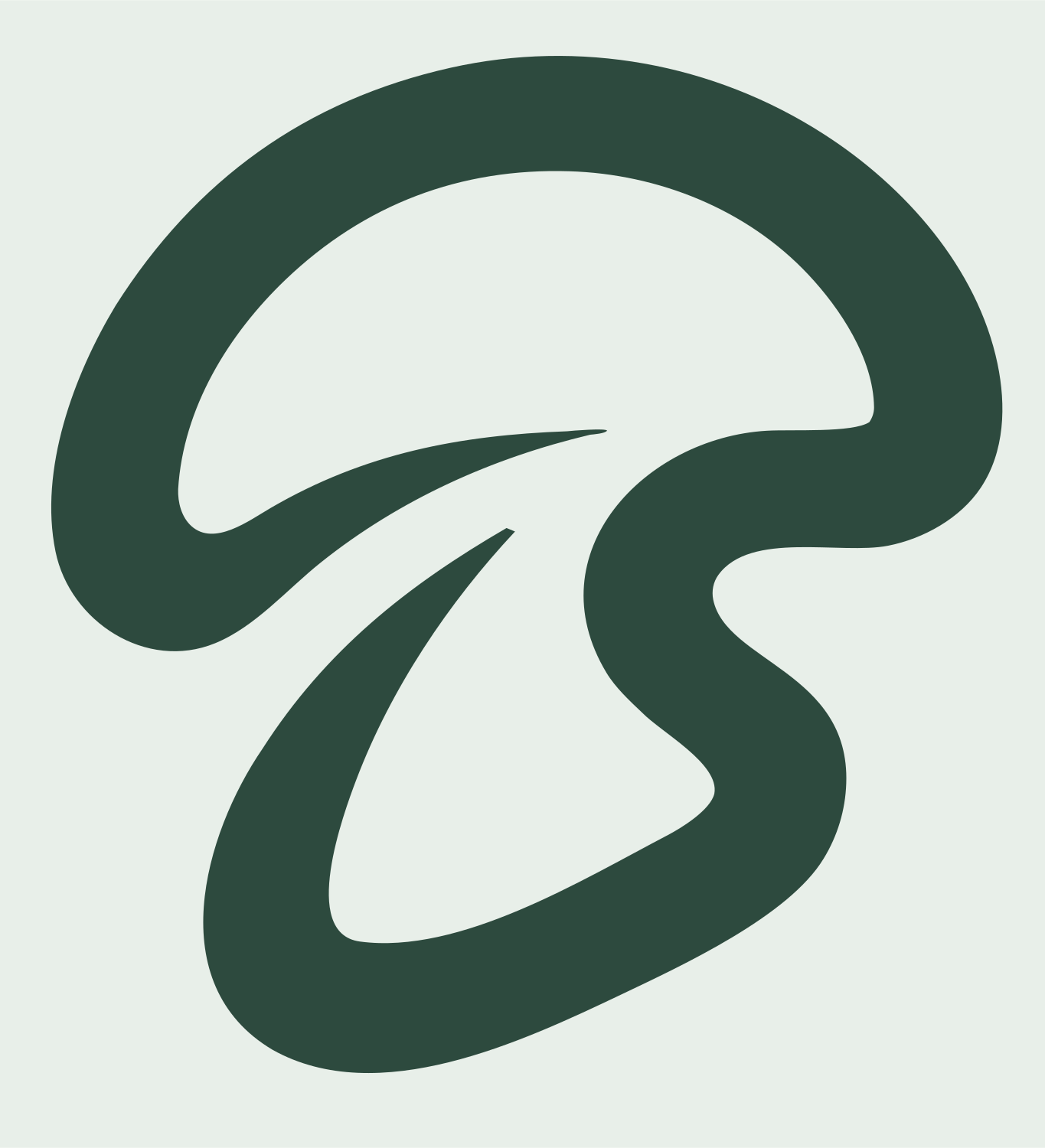 Monoline Bold Curved Mushroom Cap Icon #e8efe9/#2d4a3e