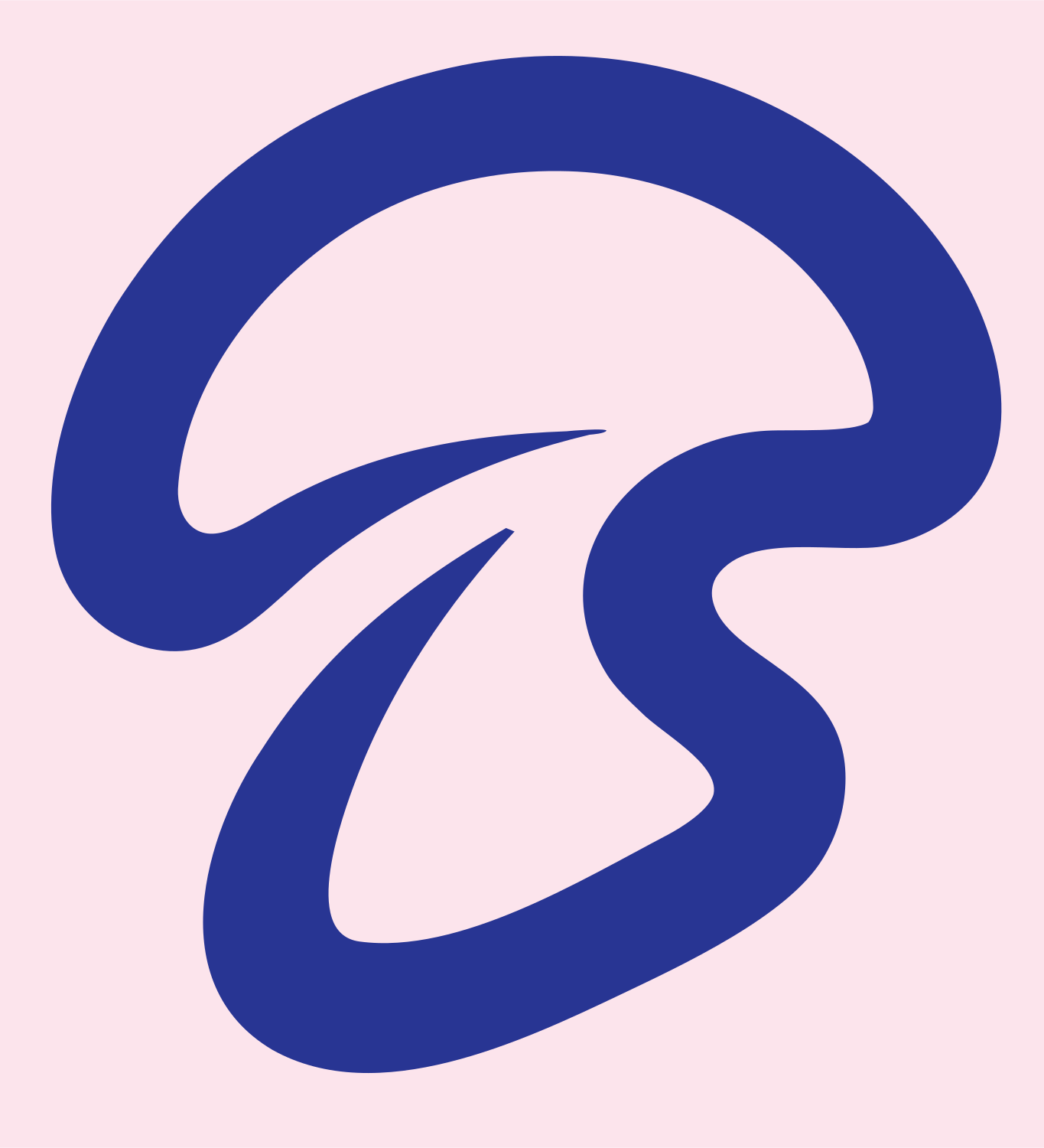 Monoline Bold Curved Mushroom Cap Icon #fce4ec/#283593