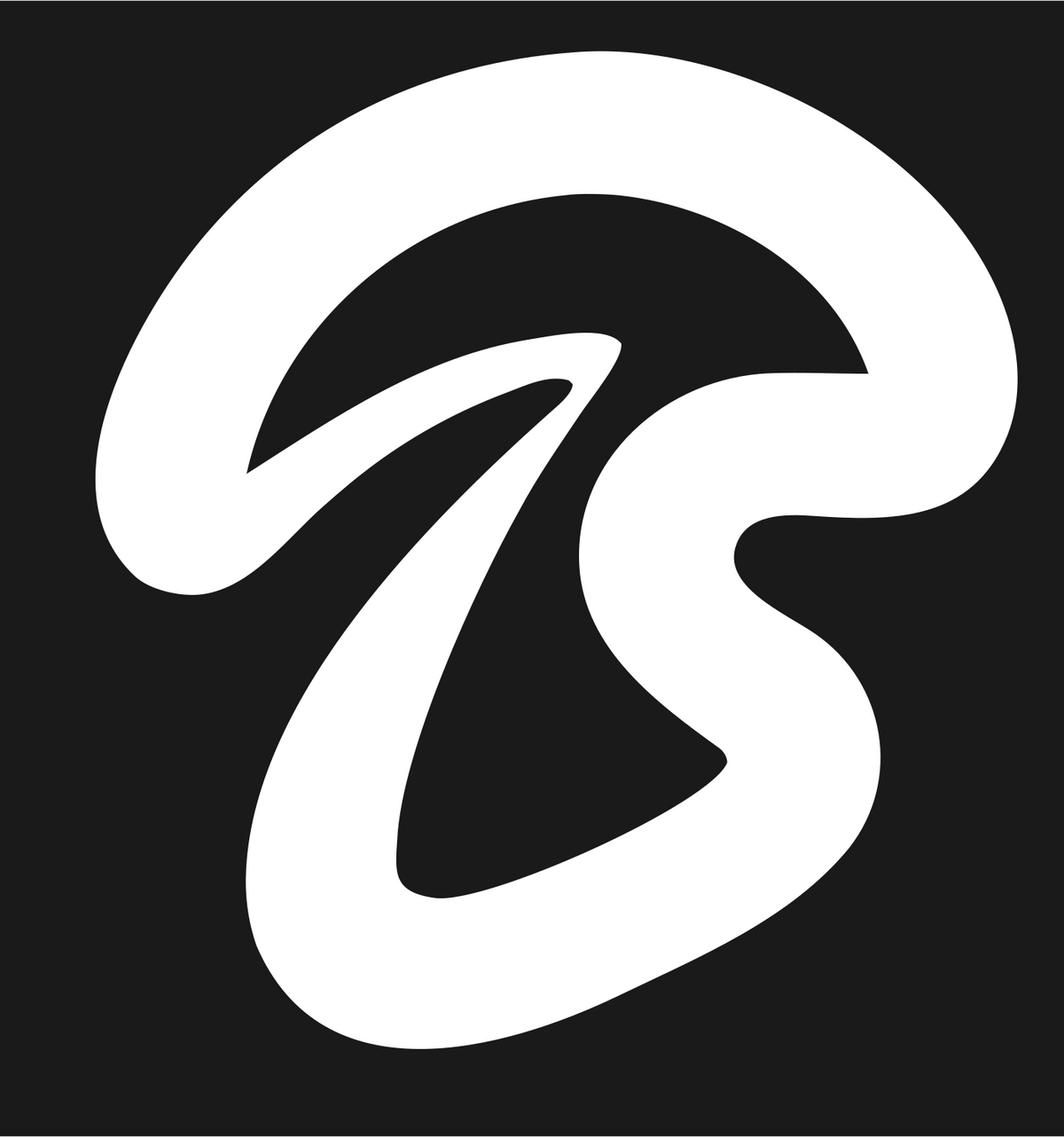 Monoline Thick Stroke Mushroom Emblem #1a1a1a/#ffffff