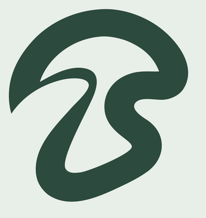 Monoline Continuous Stroke Mushroom Mark #e8efe9/#2d4a3e