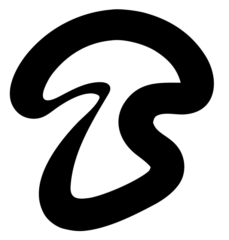 Monoline Fluid Loop Mushroom Emblem