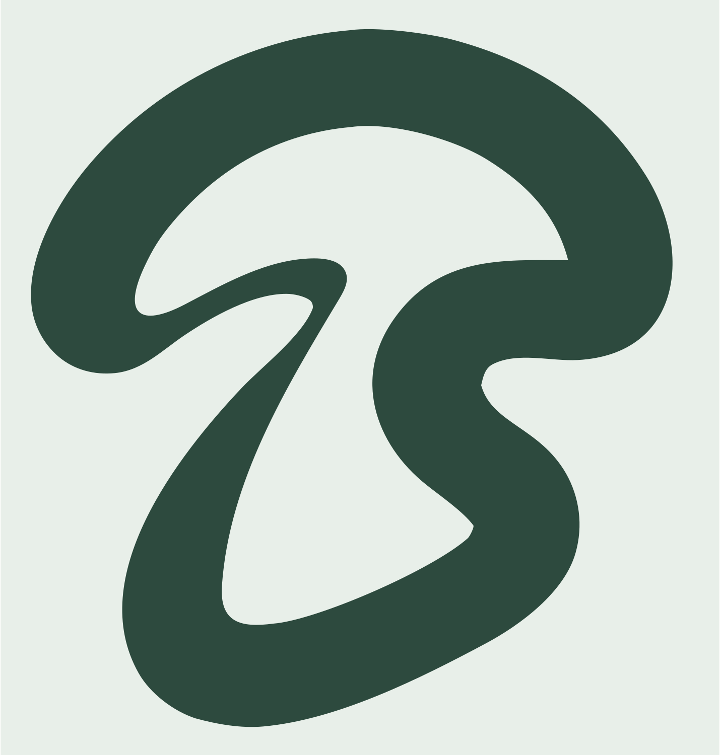 Monoline Fluid Loop Mushroom Emblem #e8efe9/#2d4a3e