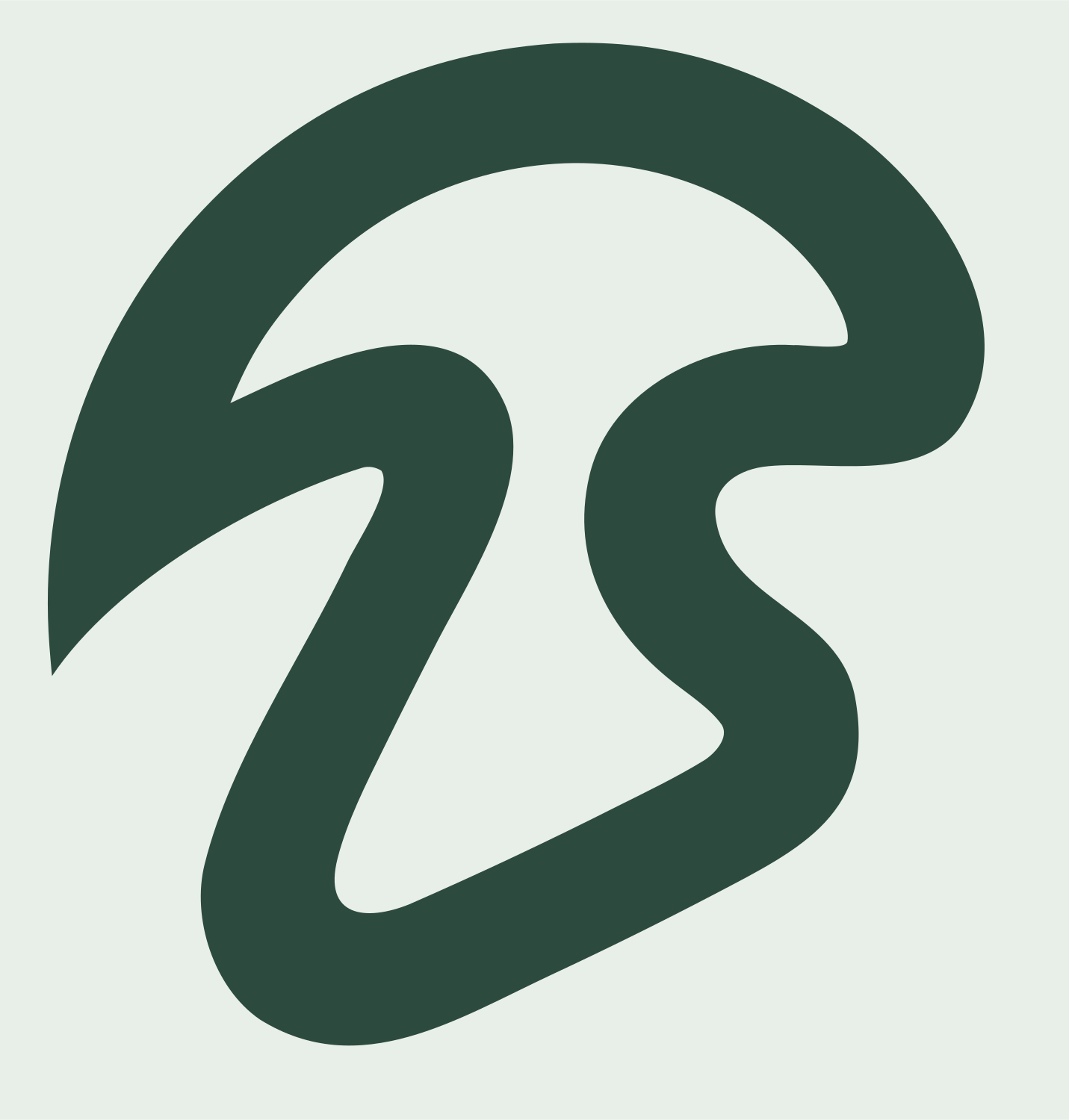 Monoline Interlocking Continuous Mushroom Mark #e8efe9/#2d4a3e