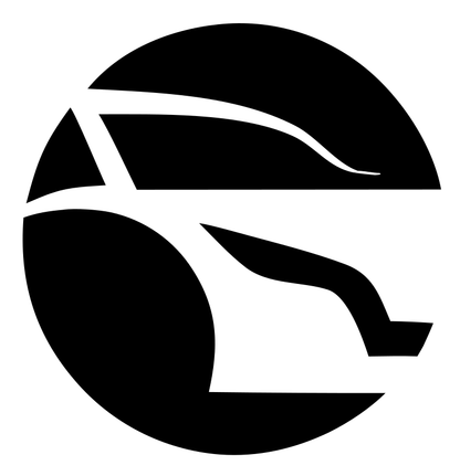 Negative Space Circle Bullet Train Icon