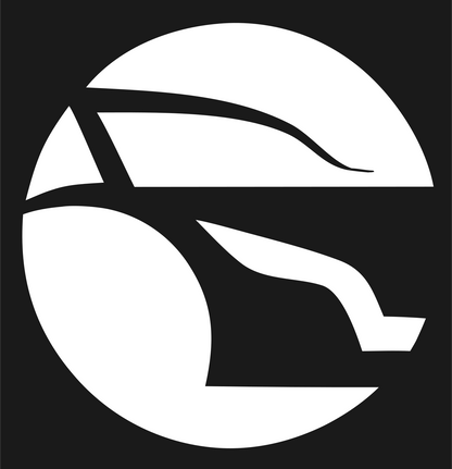 Negative Space Circle Bullet Train Icon #1a1a1a/#ffffff