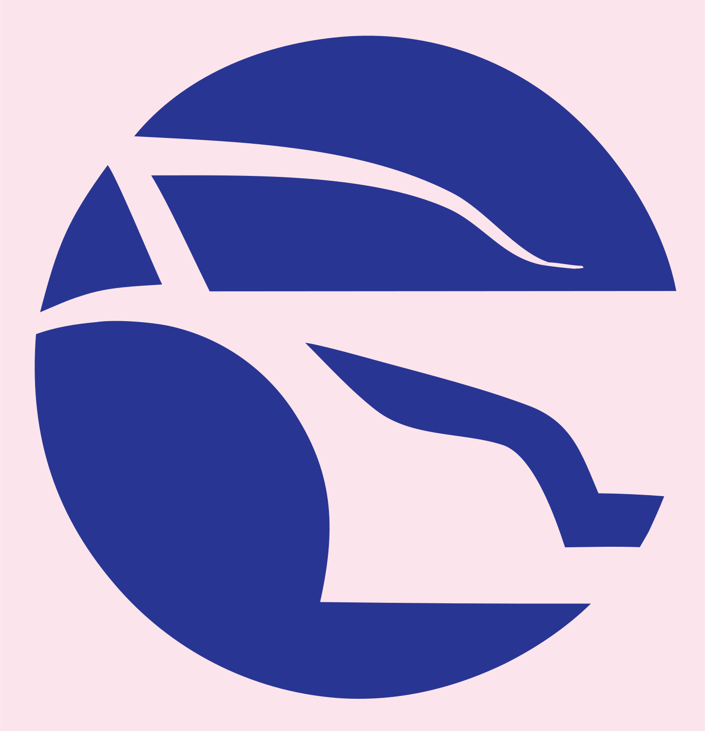 Negative Space Circle Bullet Train Icon #fce4ec/#283593