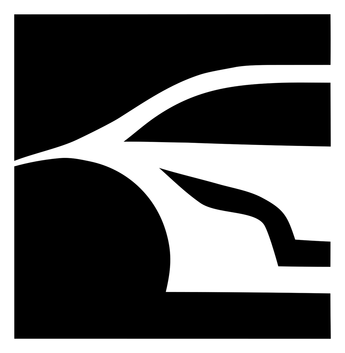 Negative Space Square Sports Car Mark #ffffff/#000000